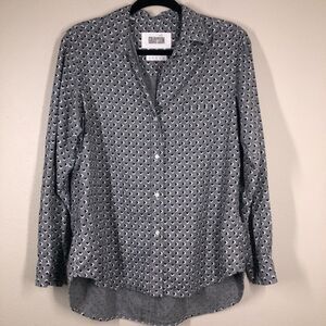Grayson The Hero Gray Heart Print Button Up Shirt Size 3 Or Medium